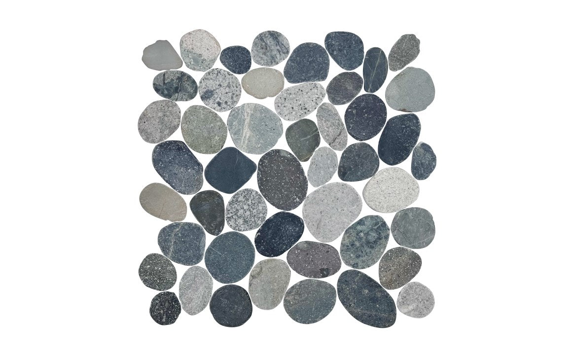 Java Grey River Rocks Tile – Stone Look Level Pebble Mosaic – AquaDoc