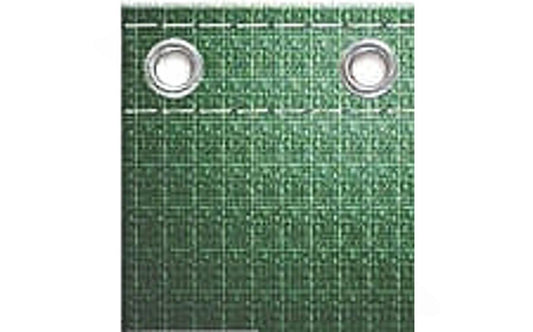 Top view of 34' green and black round pool cover