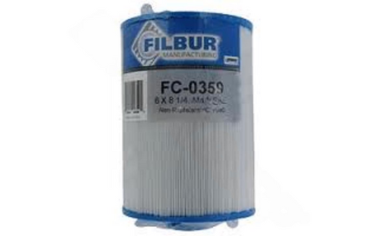 SUPER-PRO 8 1/4" 40 SqFt filter cartridge front view, showing durable design.