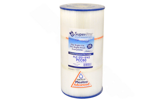 SUPER-PRO 7" Diameter 60 SqFt Replacement Filter Cartridge for pools and spas.
