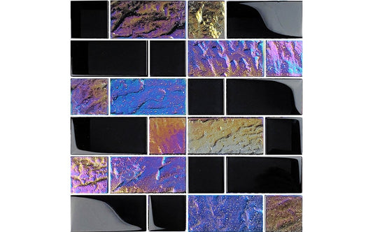 Twilight glass tiles featured in luxury pool setting