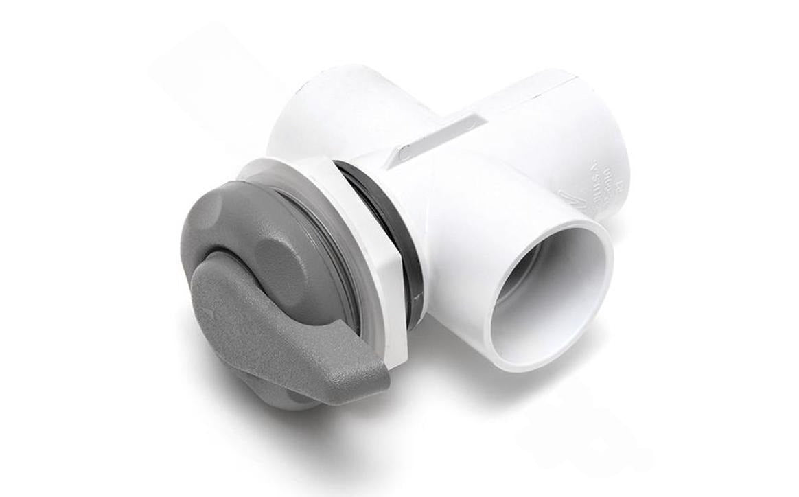 Waterway 600 - 3047 2" S Gray Top Access 2 - Port Vertical Diverter Valve with 5 - Scallop - AquaDoc