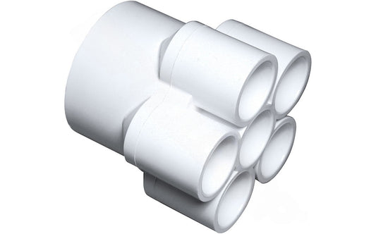 Waterway 672-4260 2" S x (6) 3/4" S ports manifold front view