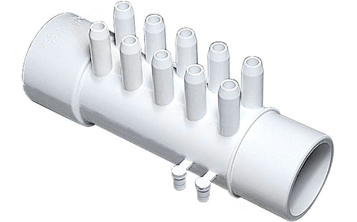 Front view of Waterway 672-4660 barb manifold