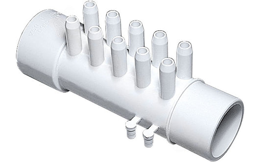 Front view of Waterway 672-4660 barb manifold